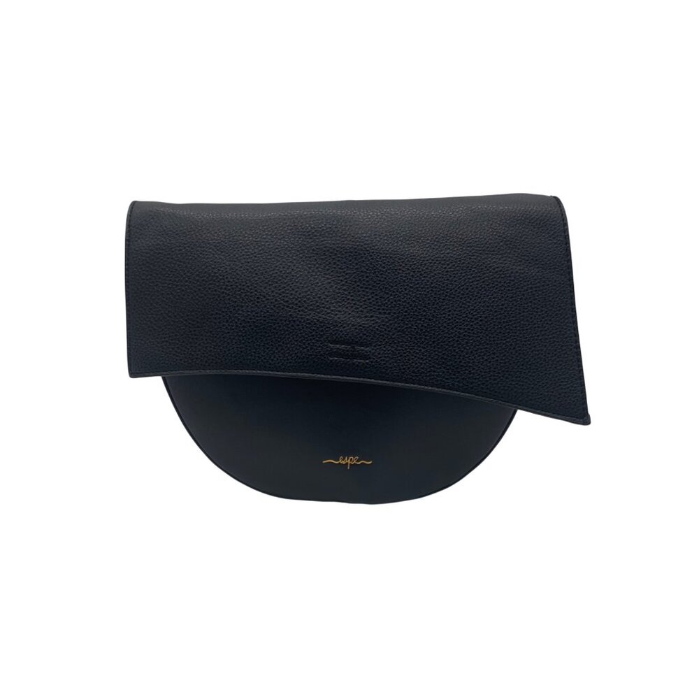 Espe Black Flap Double Compartment Crossbody Bag